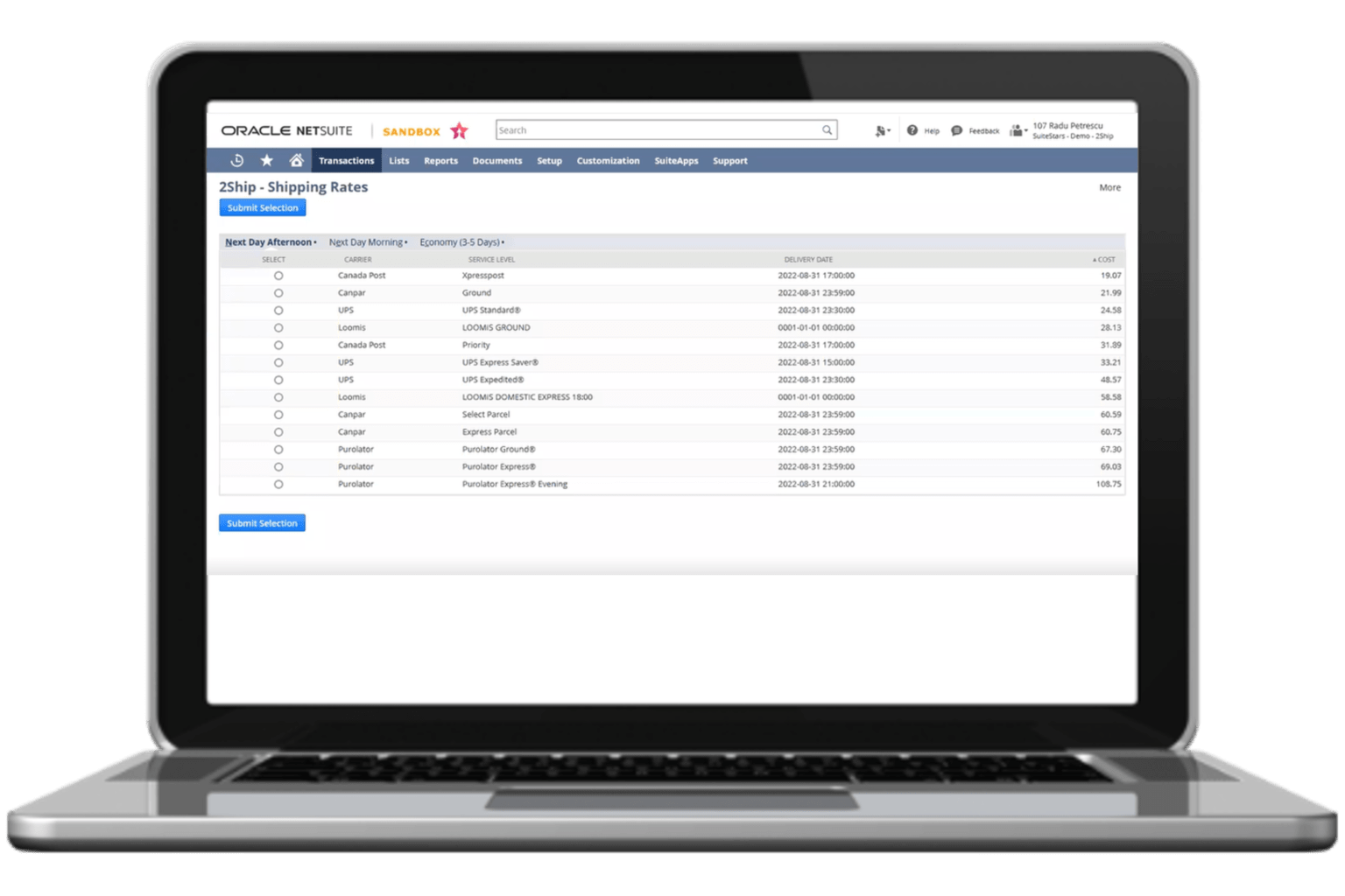 NetSuite Shipping Integration Freight Controller